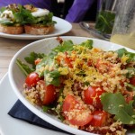 Couscous salad and avo on toast