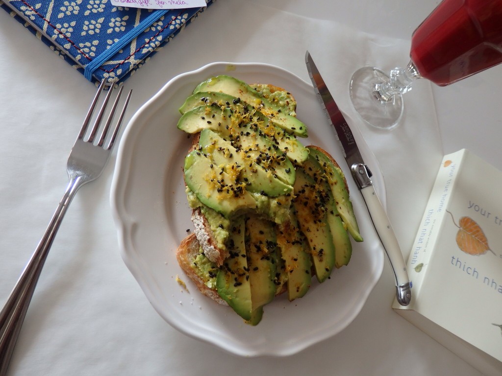 Avocado on toast for breakfast.