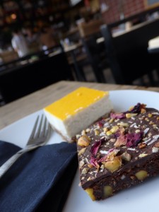 SUE's passion fruit square and Bertman's brownie