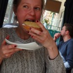 My lovely friend enjoying her first doughnut